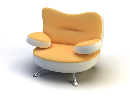 modern 3d chair on the white backgroundの写真素材