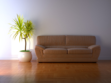 à modern 3d interior composition with flowerの写真素材