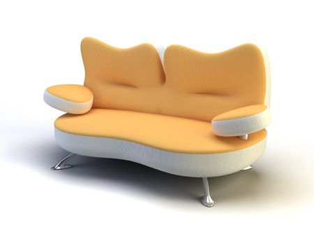 modern 3d sofa on the white backgroundの写真素材