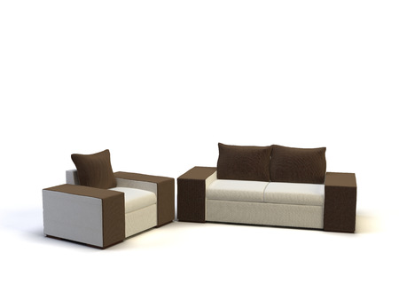sofa on the white backgroundの写真素材