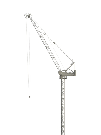 gray crane on the white backgroundの写真素材