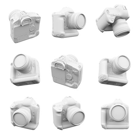 Camera isolated on the white background 3D Renderの写真素材