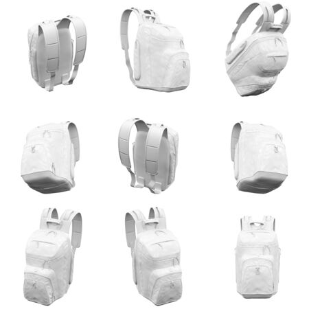 Backpack isolated on the white background 3D Renderingの写真素材