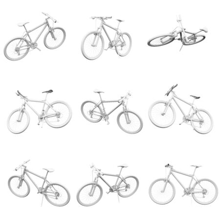 Bike isolated on the white background 3D Renderingの写真素材