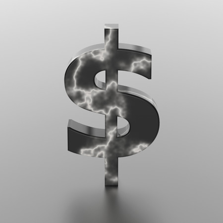 3D illustration marble dollar on a white backgroundの写真素材