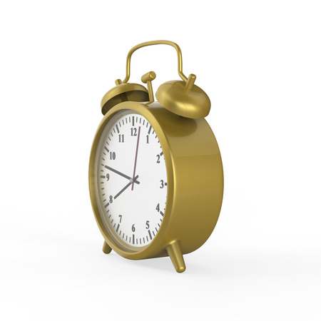 3D illustration gold white vintage watches on a white background