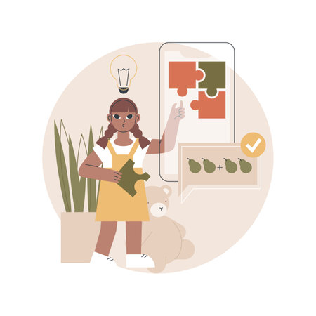 Early learning app abstract concept vector illustration.のイラスト素材
