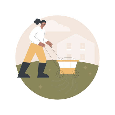 Grass fertilizer abstract concept vector illustration.のイラスト素材
