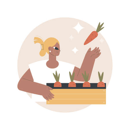 Growing vegetables abstract concept vector illustration.のイラスト素材