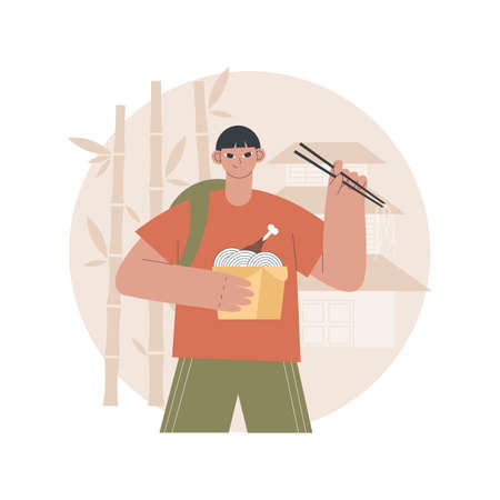 Chinese food abstract concept vector illustration.のイラスト素材