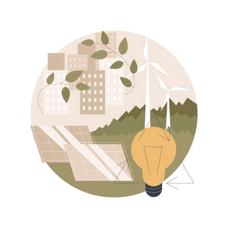 Sustainable energy abstract concept vector illustration.のイラスト素材