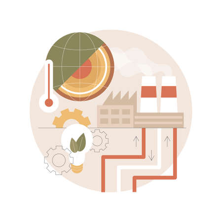 Geothermal energy abstract concept vector illustration.のイラスト素材