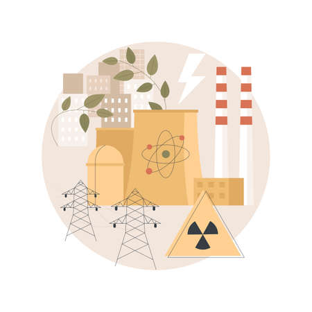 Nuclear energy abstract concept vector illustration.のイラスト素材