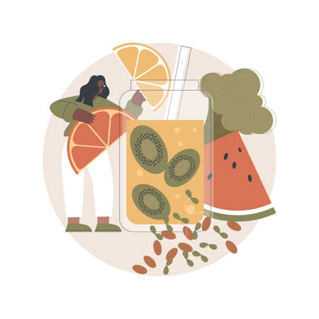 Raw veganism abstract concept vector illustration.のイラスト素材