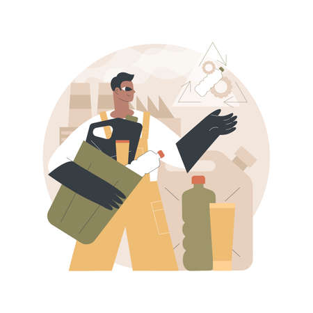 Mechanical recycling abstract concept vector illustration.のイラスト素材