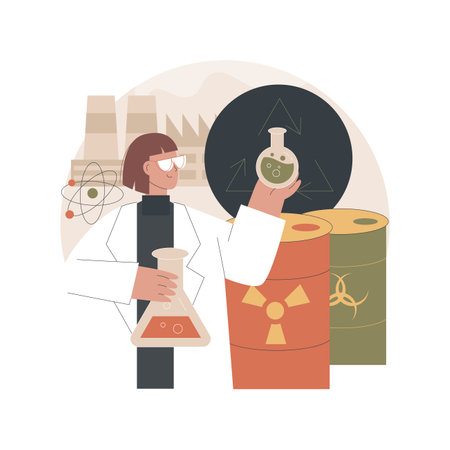 Chemical recycling abstract concept vector illustration.のイラスト素材