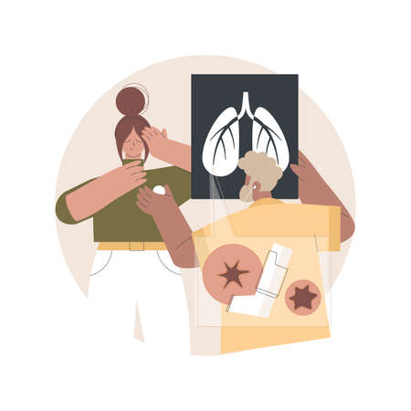 Bronchial asthma diagnosis abstract concept vector illustration.のイラスト素材