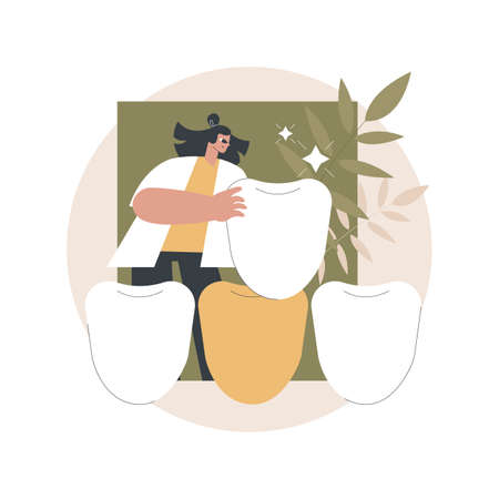 Dental veneers abstract concept vector illustration.のイラスト素材
