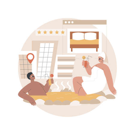 Boutique hotel abstract concept vector illustration.のイラスト素材