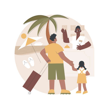 All-inclusive hotel abstract concept vector illustration.のイラスト素材