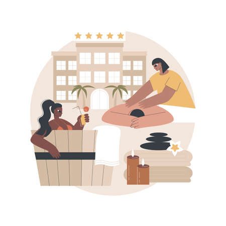 Wellness and spa hotel abstract concept vector illustration.のイラスト素材