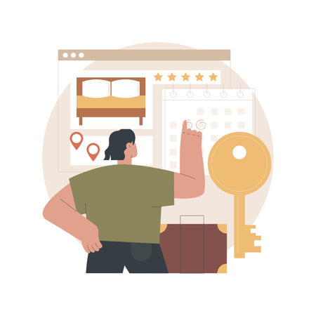 Online booking services abstract concept vector illustration.のイラスト素材