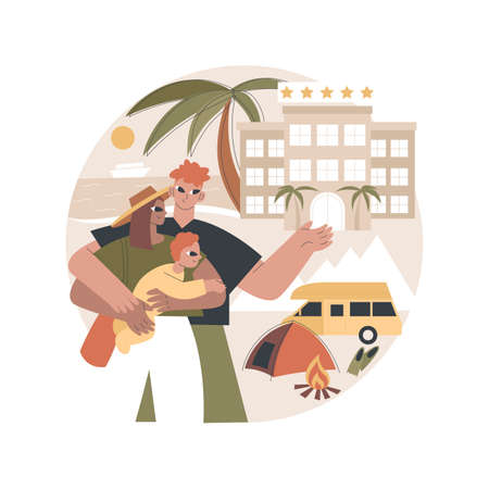 Family vacation abstract concept vector illustration.のイラスト素材