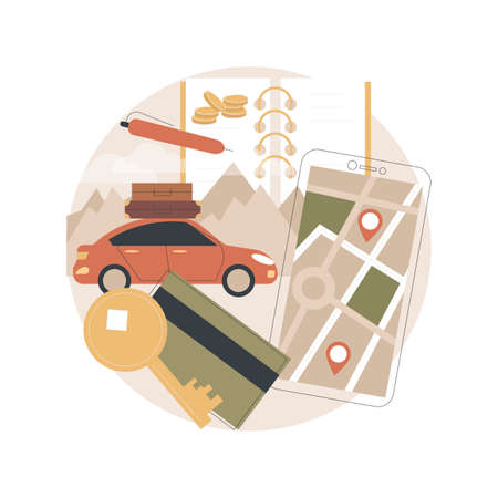 Road trip abstract concept vector illustration.のイラスト素材
