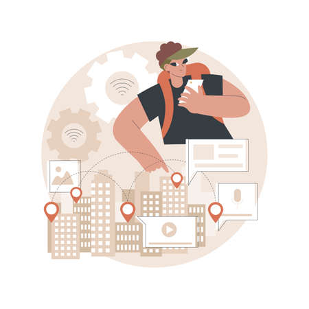 Smart destinations project abstract concept vector illustration.のイラスト素材