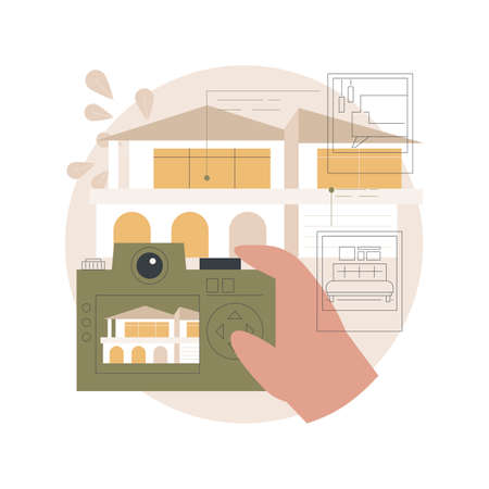 Real estate photography abstract concept vector illustration.のイラスト素材