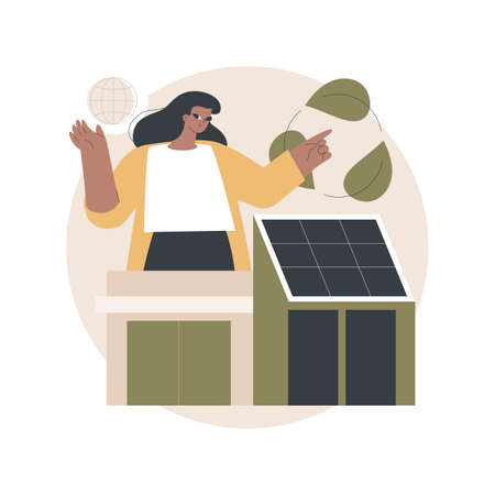 Eco house abstract concept vector illustration.のイラスト素材