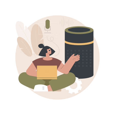 Smart speaker abstract concept vector illustration.のイラスト素材