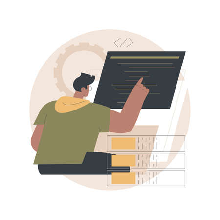 Big data developer abstract concept vector illustration.のイラスト素材