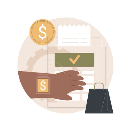 Smartwatch payment abstract concept vector illustration.のイラスト素材