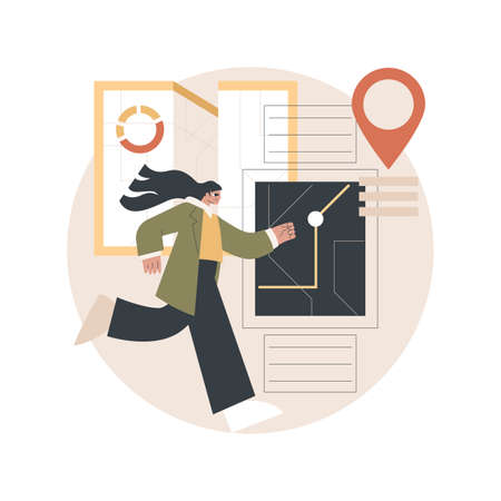 Smartwatch navigation abstract concept vector illustration.のイラスト素材