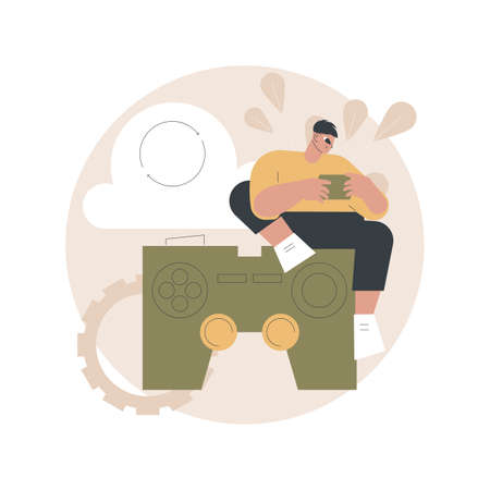 Cloud gaming abstract concept vector illustration.のイラスト素材