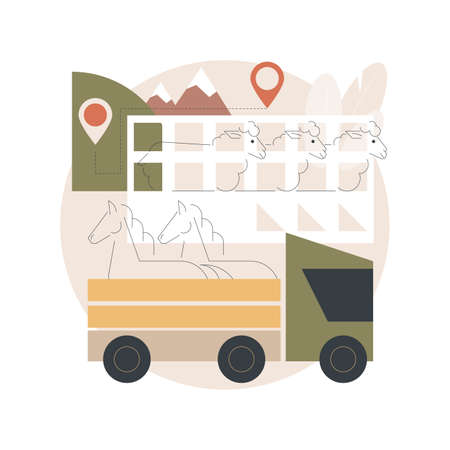 Transport of animals abstract concept vector illustration.のイラスト素材