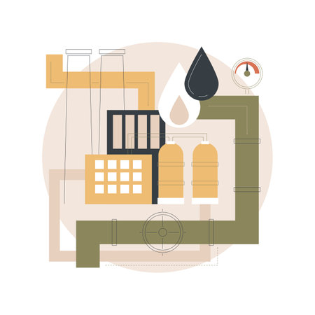 Pipeline transport abstract concept vector illustration.のイラスト素材