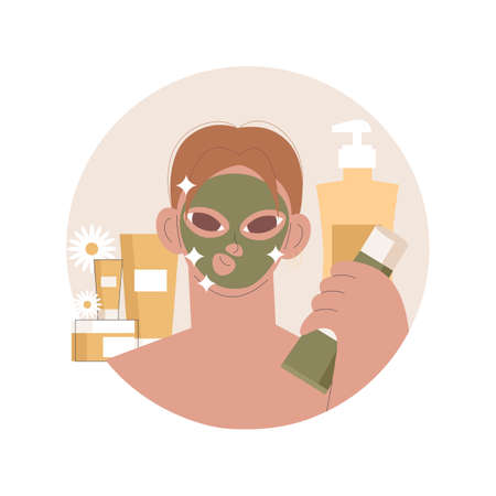 Facial mask abstract concept vector illustration.のイラスト素材
