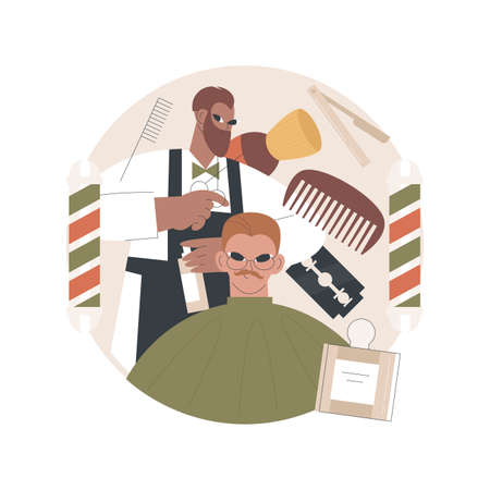 Barbershop abstract concept vector illustration.のイラスト素材