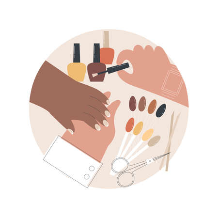 Nail bar abstract concept vector illustration.のイラスト素材