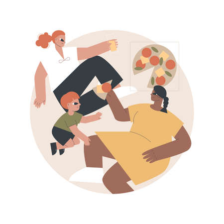 Indoor picnic abstract concept vector illustration.のイラスト素材