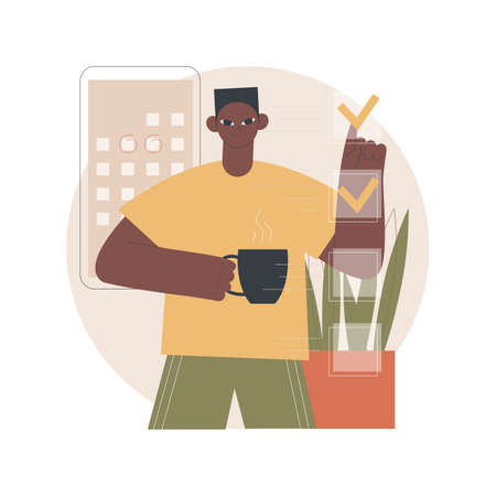 Set up daily schedule abstract concept vector illustration.のイラスト素材