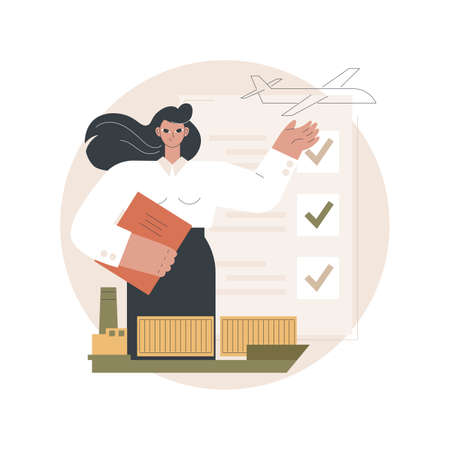 Customs clearance abstract concept vector illustration.のイラスト素材
