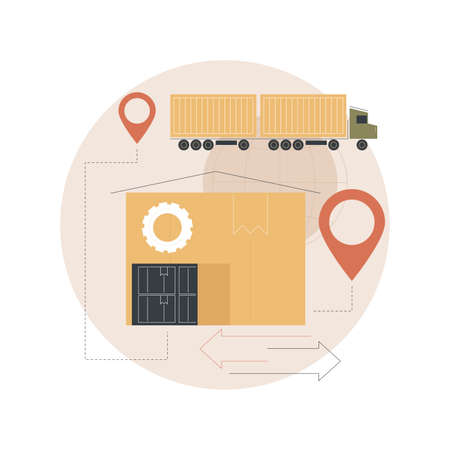 Transit warehouse abstract concept vector illustration.のイラスト素材