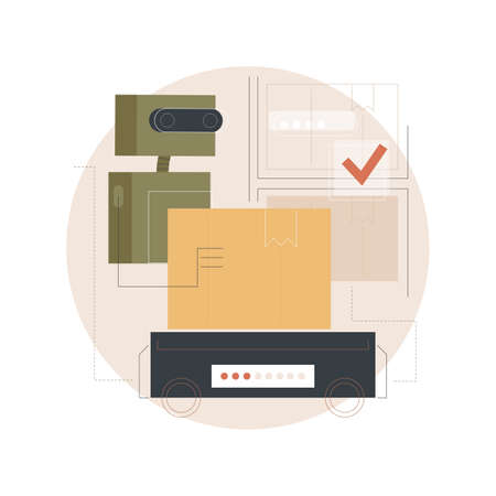Warehouse robotization abstract concept vector illustration.のイラスト素材