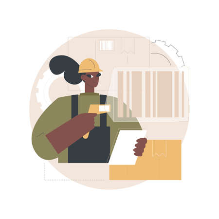 Barcode scanning abstract concept vector illustration.のイラスト素材
