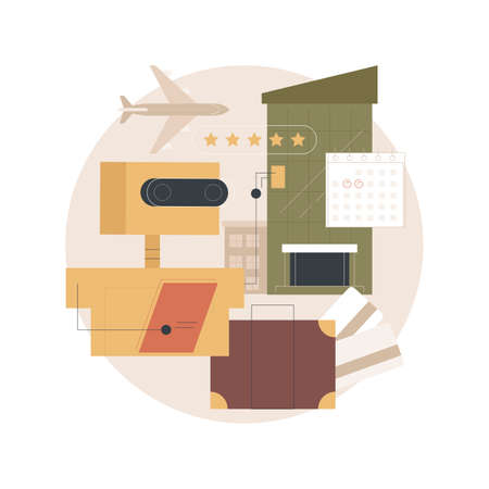 Smart hospitality industry abstract concept vector illustration.のイラスト素材