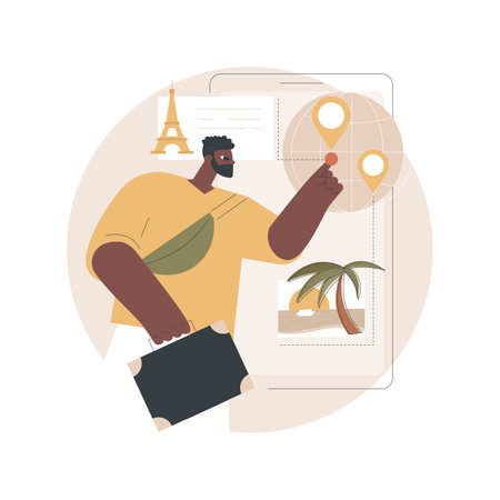 Smart tourism system abstract concept vector illustration.のイラスト素材