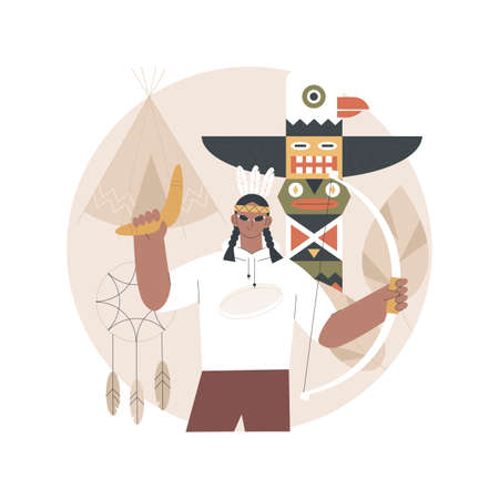 Indigenous religion abstract concept vector illustration.のイラスト素材